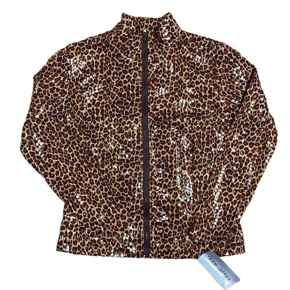 Anne Ashley Cheetah Full Zip Jacket Size Small NEW - Picture 1 of 6